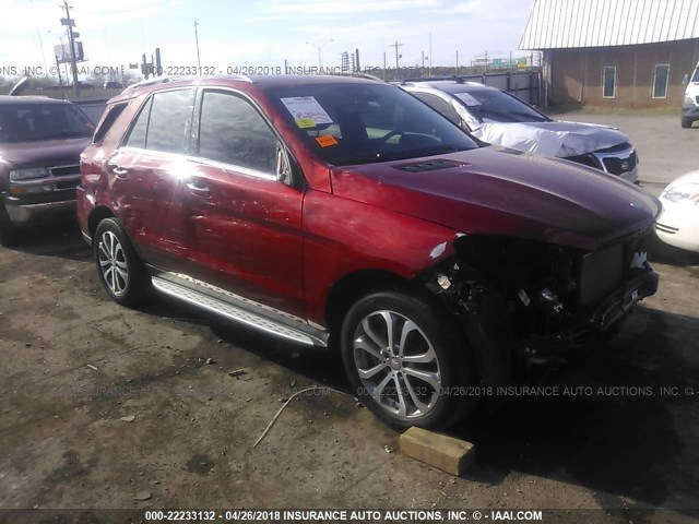 4JGDA5HB7GA758984 - 2016 MERCEDES-BENZ GLE 350 4MATIC RED photo 1