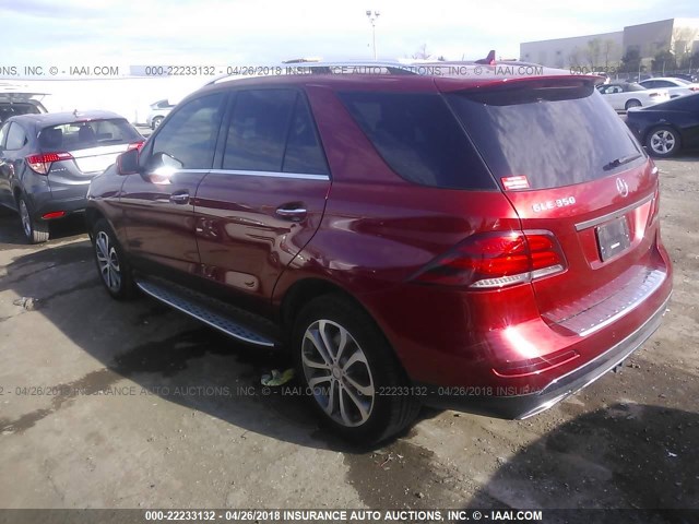 4JGDA5HB7GA758984 - 2016 MERCEDES-BENZ GLE 350 4MATIC RED photo 3