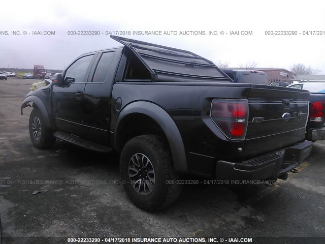 1FTEX1E63AFC48164 - 2010 FORD F150 SUPER CAB BLACK photo 3