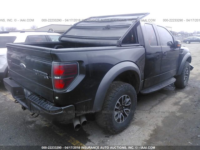 1FTEX1E63AFC48164 - 2010 FORD F150 SUPER CAB BLACK photo 4