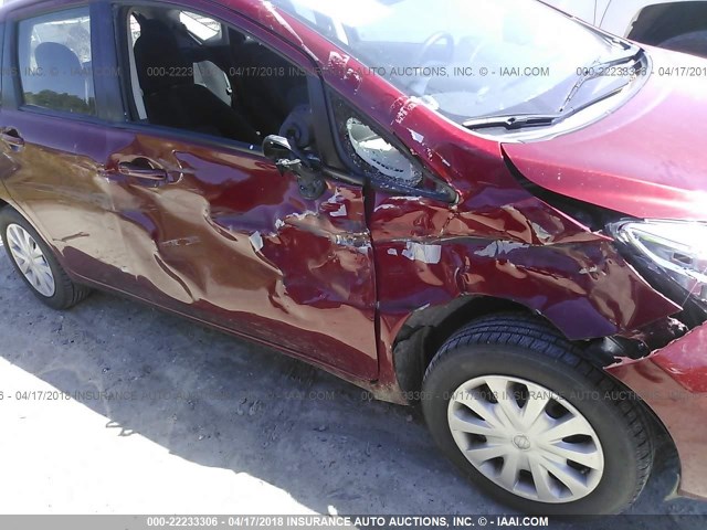 3N1CE2CP9FL366265 - 2015 NISSAN VERSA NOTE S/S PLUS/SV/SL/SR BURGUNDY photo 6