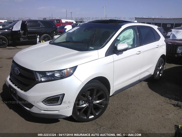 2FMPK4APXHBC36673 - 2017 FORD EDGE SPORT WHITE photo 2