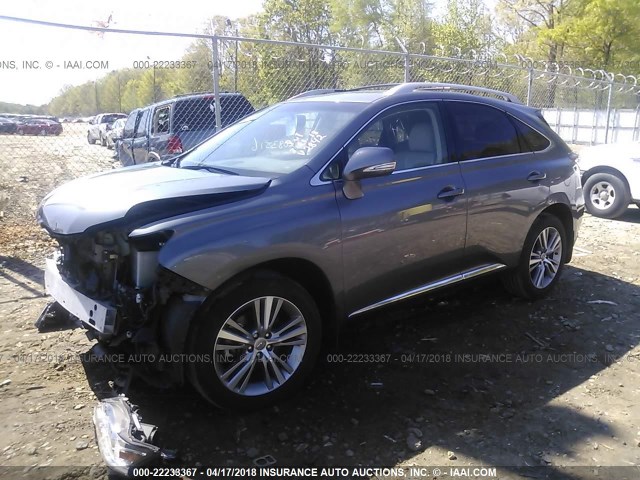 JTJBK1BA4F2472842 - 2015 LEXUS RX 350/BASE/F SPORT GRAY photo 2