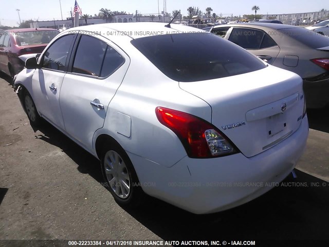 3N1CN7AP7CL804941 - 2012 NISSAN VERSA S/SV/SL WHITE photo 3