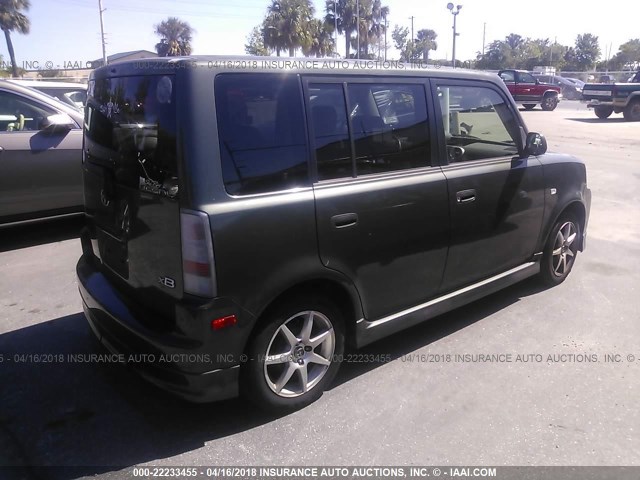 JTLKT324854027033 - 2005 TOYOTA SCION XB GRAY photo 4