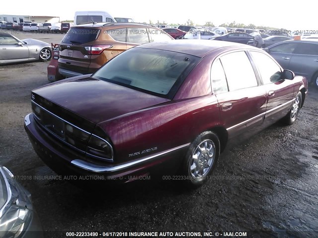 1G4CW54K214204499 - 2001 BUICK PARK AVENUE  BURGUNDY photo 4