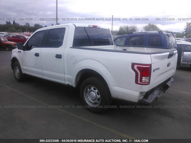 1FTEW1C88FFC15496 - 2015 FORD F150 SUPERCREW WHITE photo 3