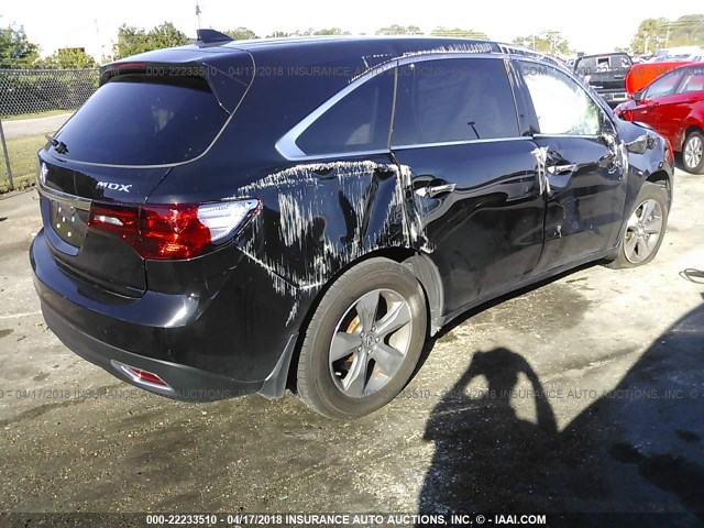 5FRYD3H29FB010629 - 2015 ACURA MDX BLACK photo 4