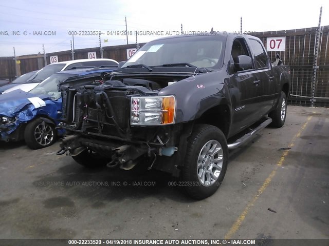 3GTP2WE34BG285072 - 2011 GMC SIERRA K1500 SLT GRAY photo 2