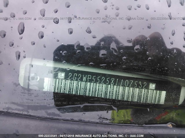 2G2WP552581107532 - 2008 PONTIAC GRAND PRIX WHITE photo 9