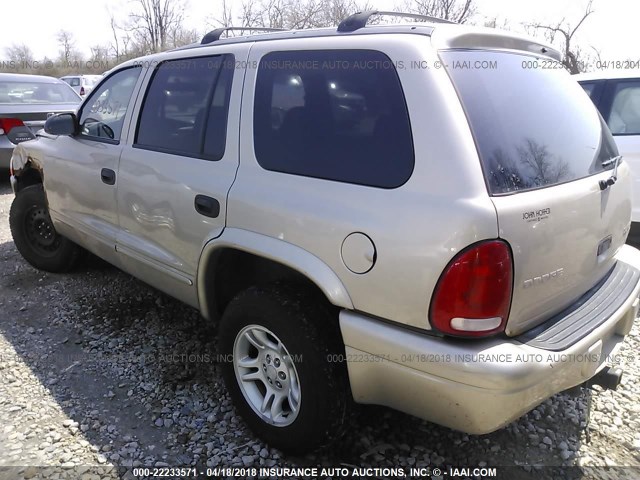 1D4HS48N33F562371 - 2003 DODGE DURANGO SLT TAN photo 3