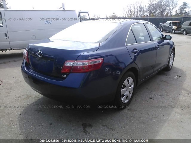 4T1BE46K58U247864 - 2008 TOYOTA CAMRY CE/LE/XLE/SE BLUE photo 4