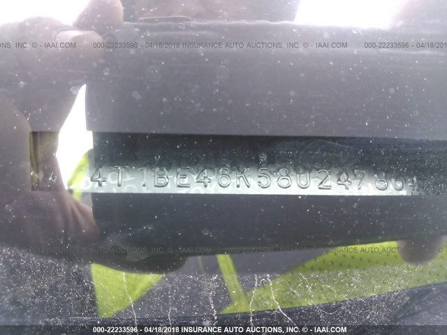 4T1BE46K58U247864 - 2008 TOYOTA CAMRY CE/LE/XLE/SE BLUE photo 9