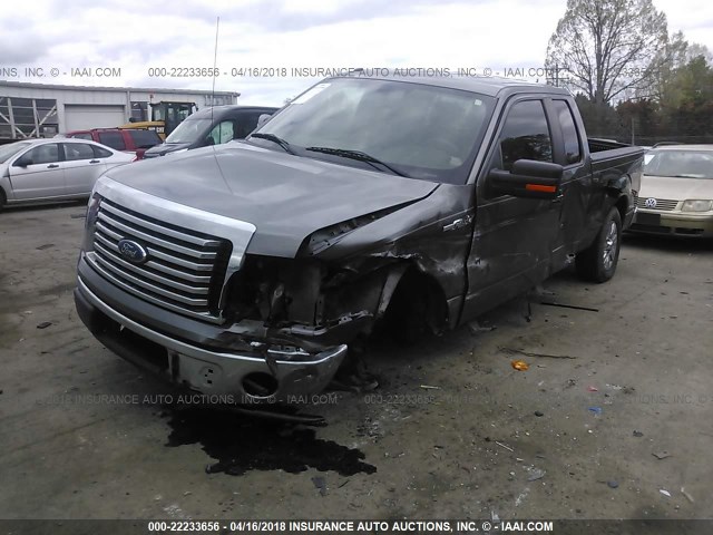 1FTFX1EF4CFC92567 - 2012 FORD F150 SUPER CAB GRAY photo 2