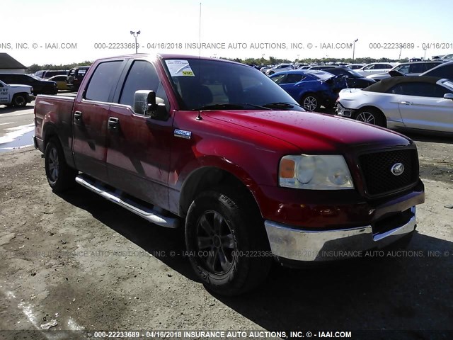 1FTRW12W65KC97784 - 2005 FORD F150 SUPERCREW RED photo 1