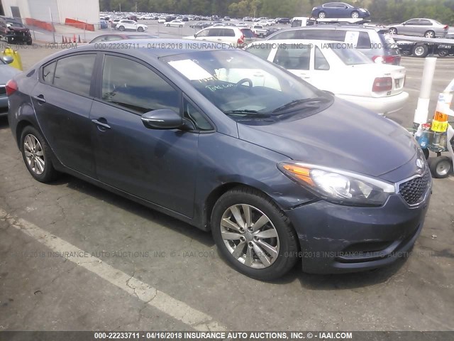 KNAFX4A64E5101078 - 2014 KIA FORTE LX GRAY photo 1