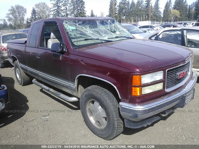 2GTEK19R0W1535818 - 1998 GMC SIERRA K1500 MAROON photo 1