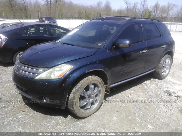 JN8AZ08T66W408702 - 2006 NISSAN MURANO SL/SE/S BLUE photo 2