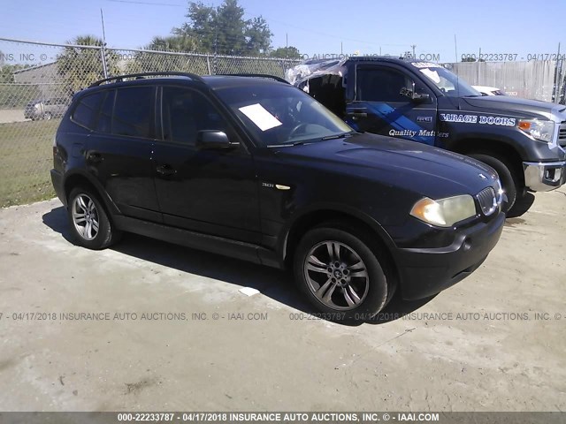 WBXPA93404WC32587 - 2004 BMW X3 3.0I BLACK photo 1