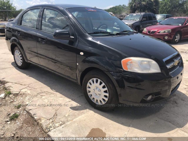 KL1TD56687B100055 - 2007 CHEVROLET AVEO LS BLACK photo 1