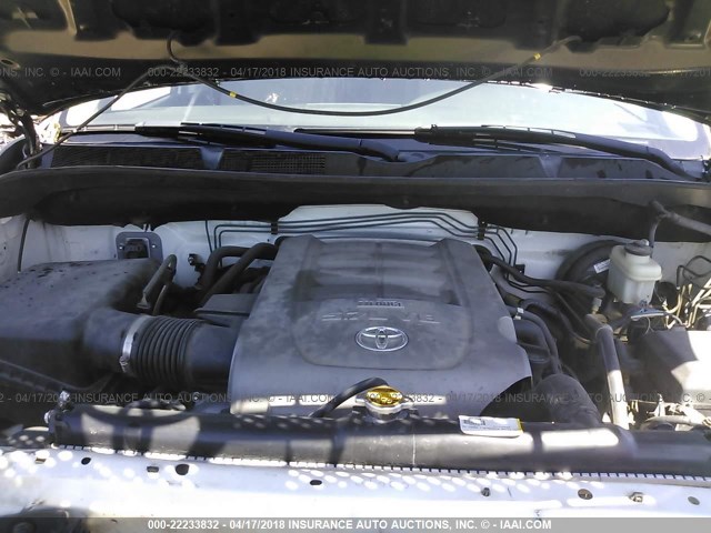 5TFRY5F1XAX074175 - 2010 TOYOTA TUNDRA DOUBLE CAB SR5 WHITE photo 10