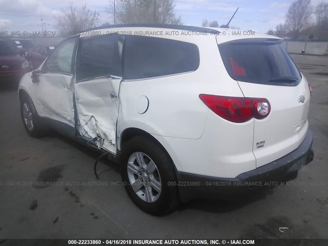 1GNKVGED2BJ247149 - 2011 CHEVROLET TRAVERSE LT WHITE photo 3