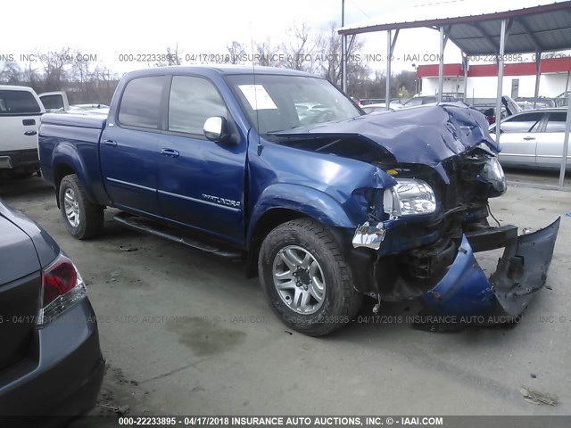 5TBDT44136S536734 - 2006 TOYOTA TUNDRA DOUBLE CAB SR5 BLUE photo 1