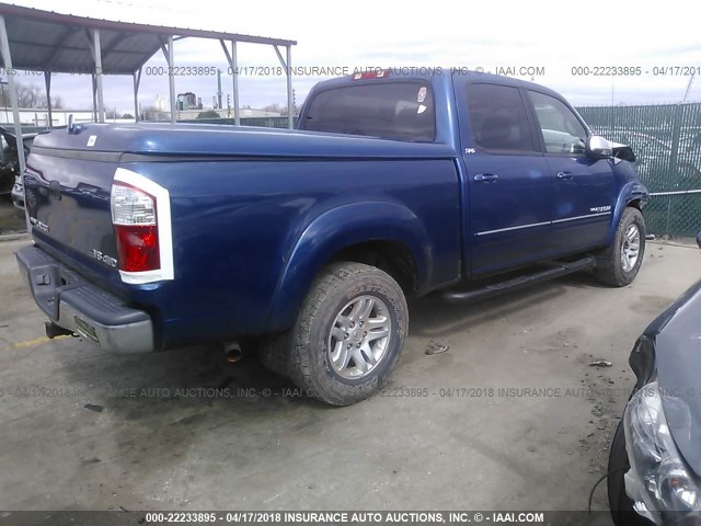 5TBDT44136S536734 - 2006 TOYOTA TUNDRA DOUBLE CAB SR5 BLUE photo 4