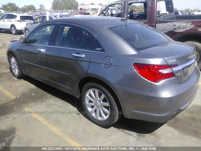 1C3CCBCG9DN607620 - 2013 CHRYSLER 200 LIMITED GRAY photo 3