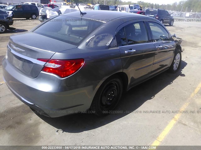 1C3CCBCG9DN607620 - 2013 CHRYSLER 200 LIMITED GRAY photo 4