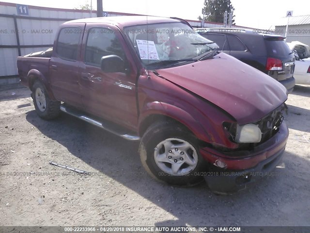 5TEGN92N94Z393774 - 2004 TOYOTA TACOMA DOUBLE CAB PRERUNNER MAROON photo 1