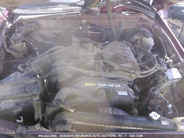 5TEGN92N94Z393774 - 2004 TOYOTA TACOMA DOUBLE CAB PRERUNNER MAROON photo 10