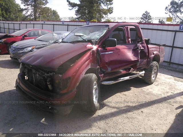 5TEGN92N94Z393774 - 2004 TOYOTA TACOMA DOUBLE CAB PRERUNNER MAROON photo 2