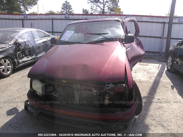 5TEGN92N94Z393774 - 2004 TOYOTA TACOMA DOUBLE CAB PRERUNNER MAROON photo 6