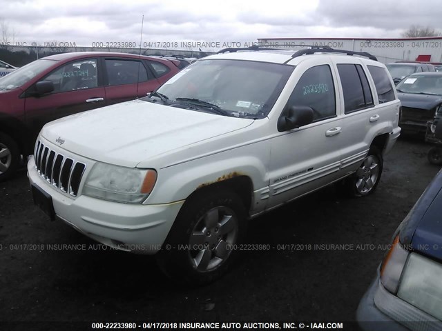 1J4GW58S31C550738 - 2001 JEEP GRAND CHEROKEE LIMITED WHITE photo 2