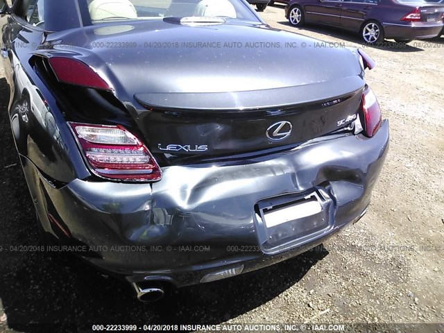 JTHFN45Y179015497 - 2007 LEXUS SC 430 GRAY photo 6