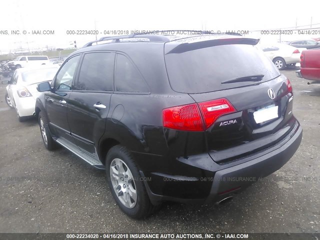 2HNYD28477H546403 - 2007 ACURA MDX TECHNOLOGY BLACK photo 3