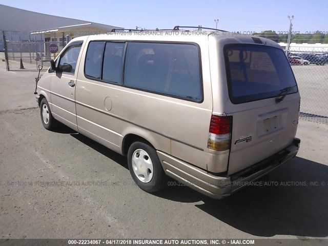 1FMDA31U4PZC29798 - 1993 FORD AEROSTAR BROWN photo 3