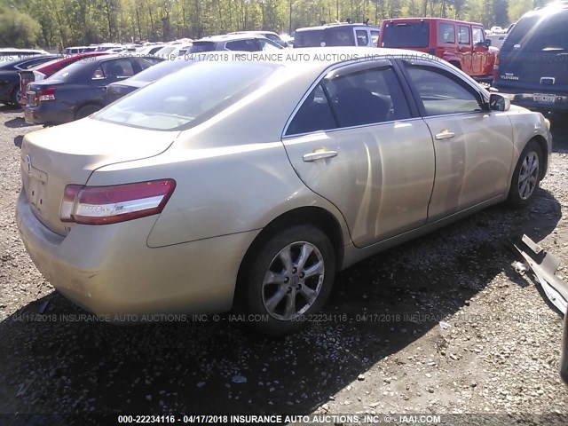 4T1BF3EK8BU662645 - 2011 TOYOTA CAMRY SE/LE/XLE ოქროსფერი ფოტო 4