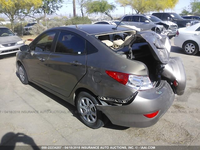 KMHCT4AE8DU462693 - 2013 HYUNDAI ACCENT GLS/GS GRAY photo 3