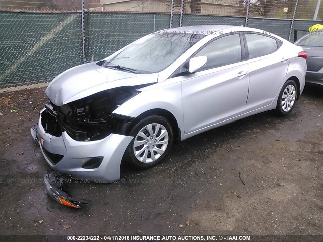 5NPDH4AE3CH066965 - 2012 HYUNDAI ELANTRA GLS/LIMITED SILVER photo 2