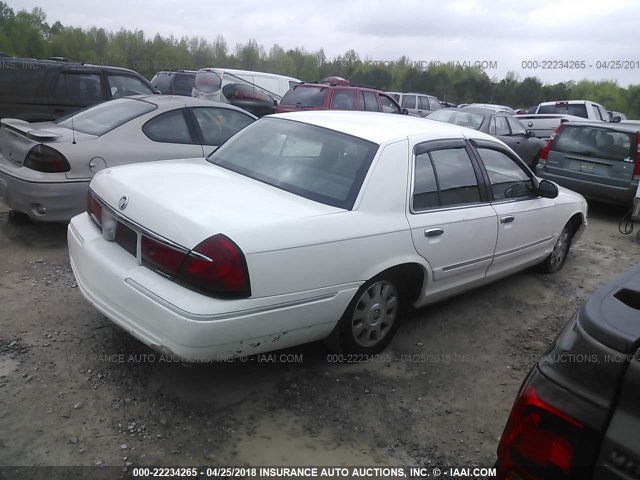 2MEFM74W41X644009 - 2001 MERCURY GRAND MARQUIS GS WHITE photo 4