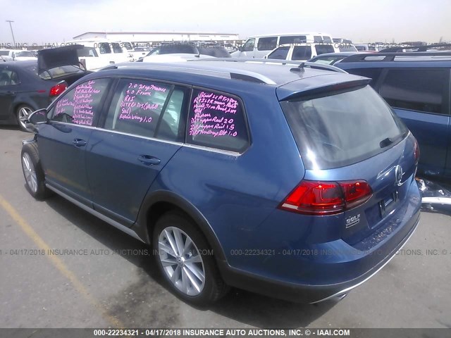 3VWH17AU8HM543841 - 2017 VOLKSWAGEN Golf Alltrack S/SE/SEL 蓝色 照片 3