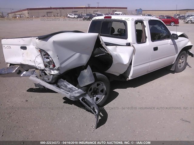 5TEVL52N92Z890424 - 2002 TOYOTA TACOMA XTRACAB WHITE photo 4