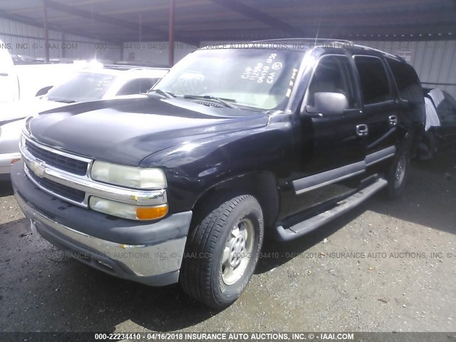 1GNEC16Z12J231230 - 2002 CHEVROLET SUBURBAN C1500 BLACK photo 2