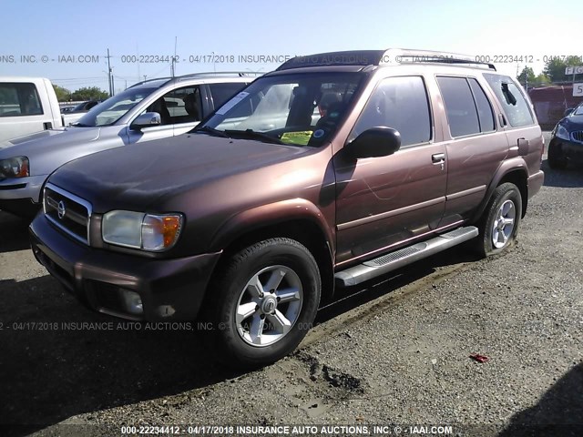 JN8DR09XX4W801369 - 2004 NISSAN PATHFINDER LE/SE BROWN photo 2