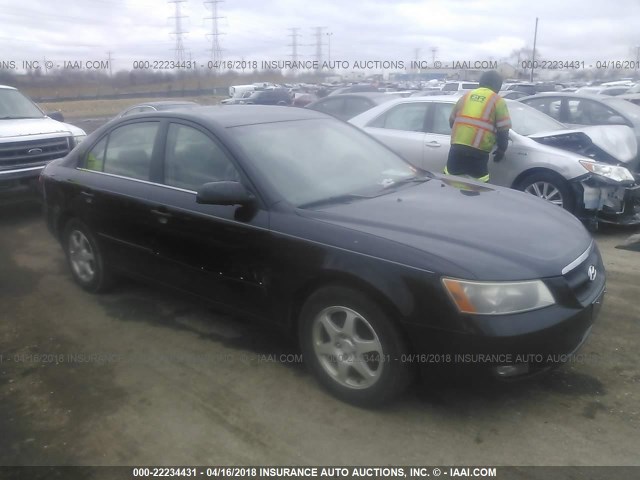 5NPEU46FX6H084529 - 2006 HYUNDAI SONATA GLS/LX BLACK photo 1