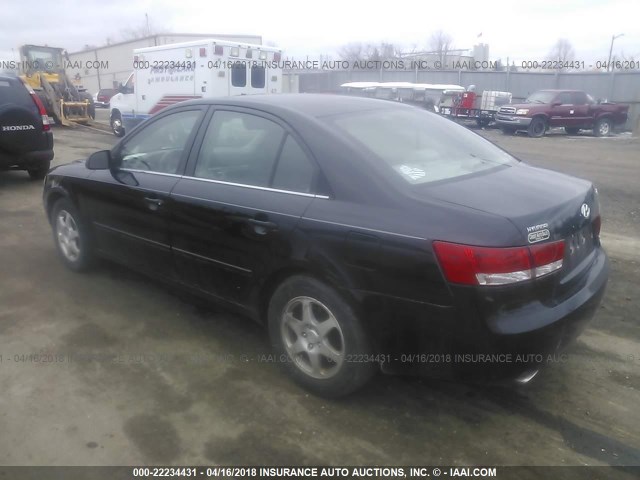 5NPEU46FX6H084529 - 2006 HYUNDAI SONATA GLS/LX BLACK photo 3