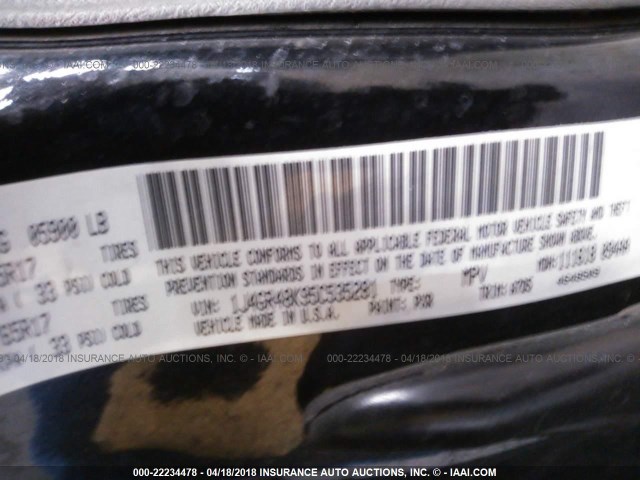 1J4GR48K95C535281 - 2005 JEEP GRAND CHEROKEE LAREDO/COLUMBIA/FREEDOM 黑色 照片 9