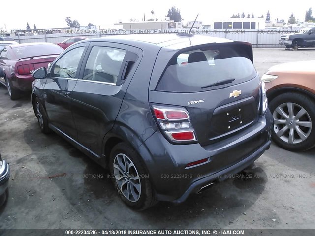 1G1JD6SG5H4139320 - 2017 CHEVROLET SONIC LT GRAY photo 3